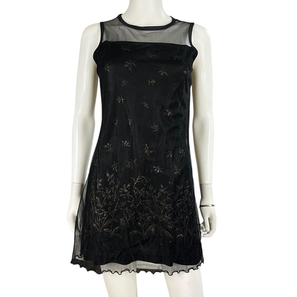My Michelle Dresses & Skirts - My Michelle Dress Juniors Medium‎ Black Floral Sheer Mini